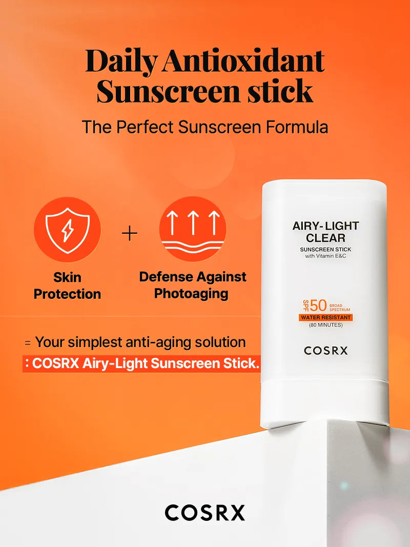 COSRX AIRY-LIGHT OIL CONTROL CLEAR SUNSCREEN STICK SPF 50
