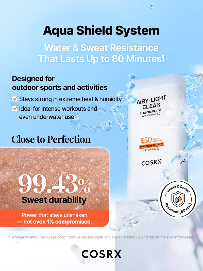 COSRX AIRY-LIGHT OIL CONTROL CLEAR SUNSCREEN STICK SPF 50