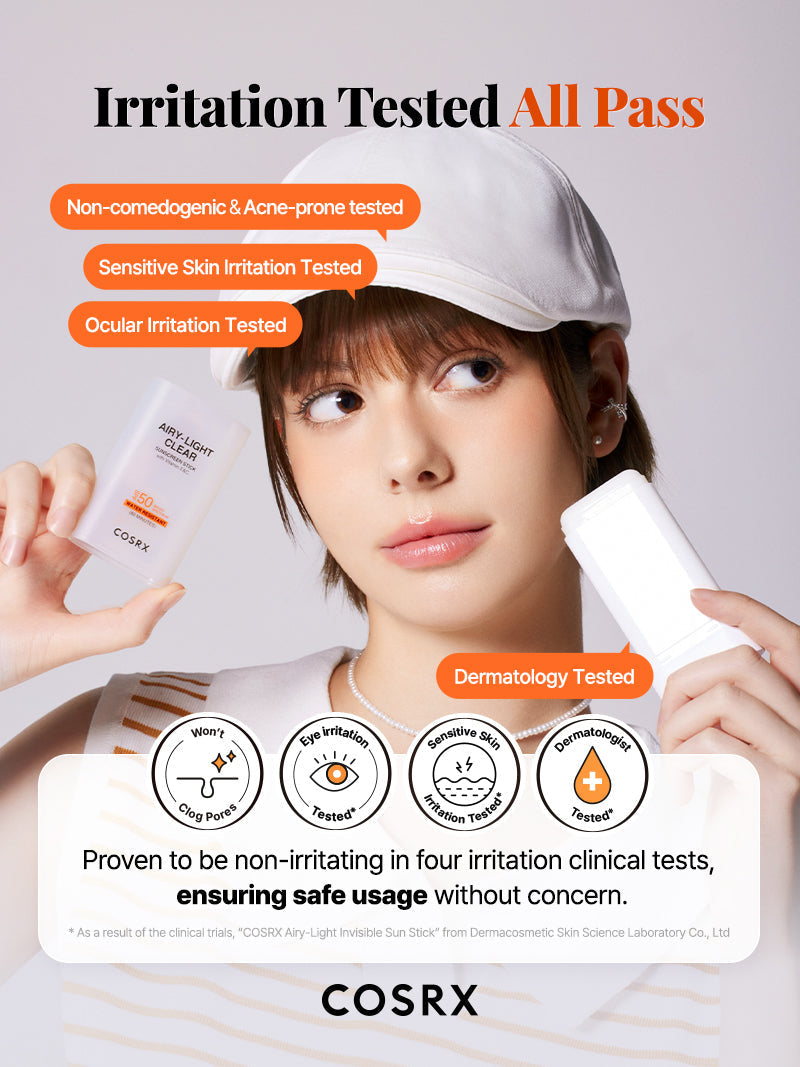 COSRX AIRY-LIGHT OIL CONTROL CLEAR SUNSCREEN STICK SPF 50